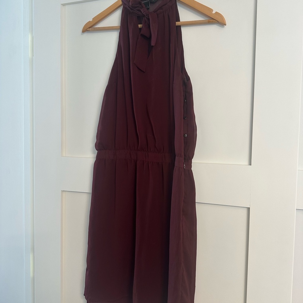 Burgundy Halter Dress